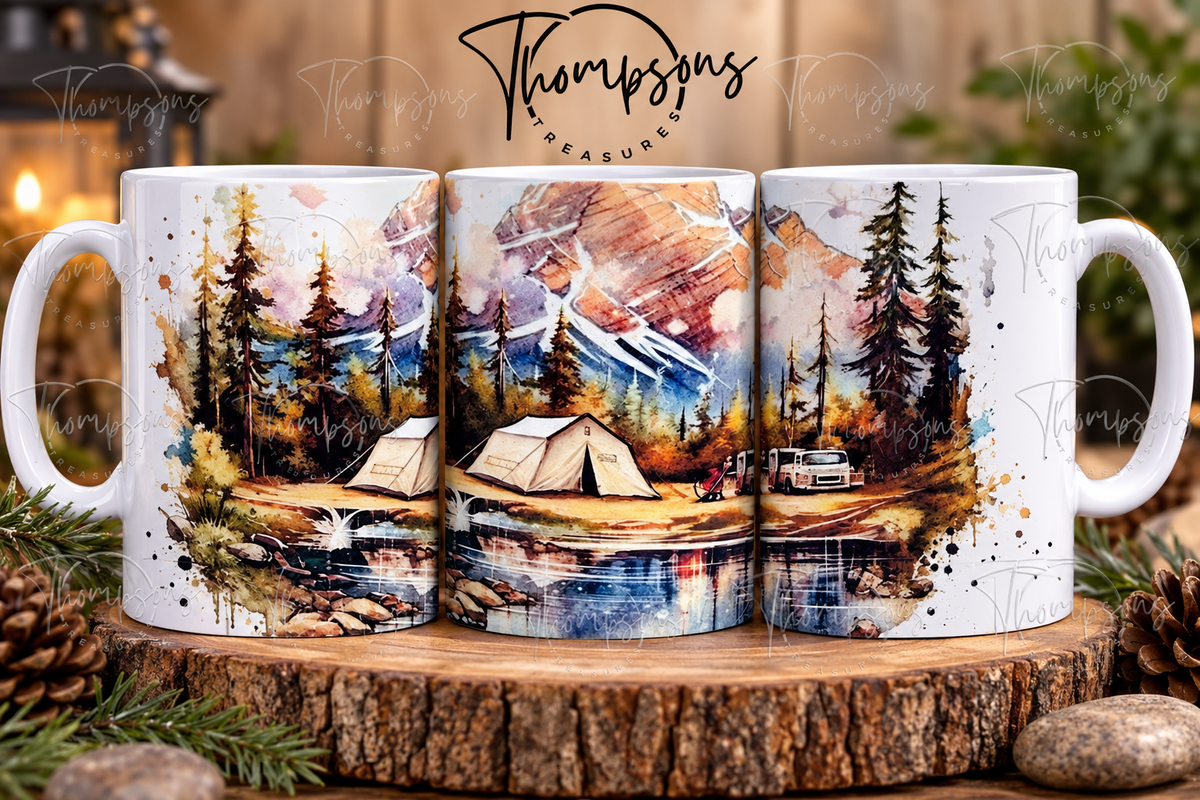 Camping & Mountain Landscape Mug