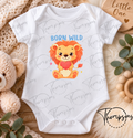 Born Wild Lion Baby Bodysuit – 3–6 Months