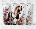 Horse Tumbler – Floral Horse Design