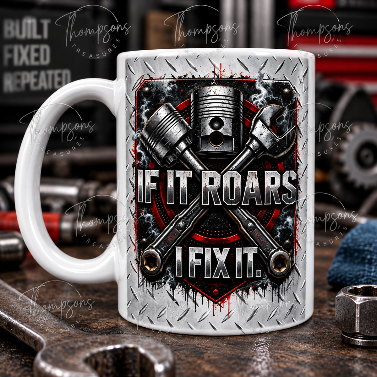 If It Roars, I Fix It Mug – Optional Name Personalisation