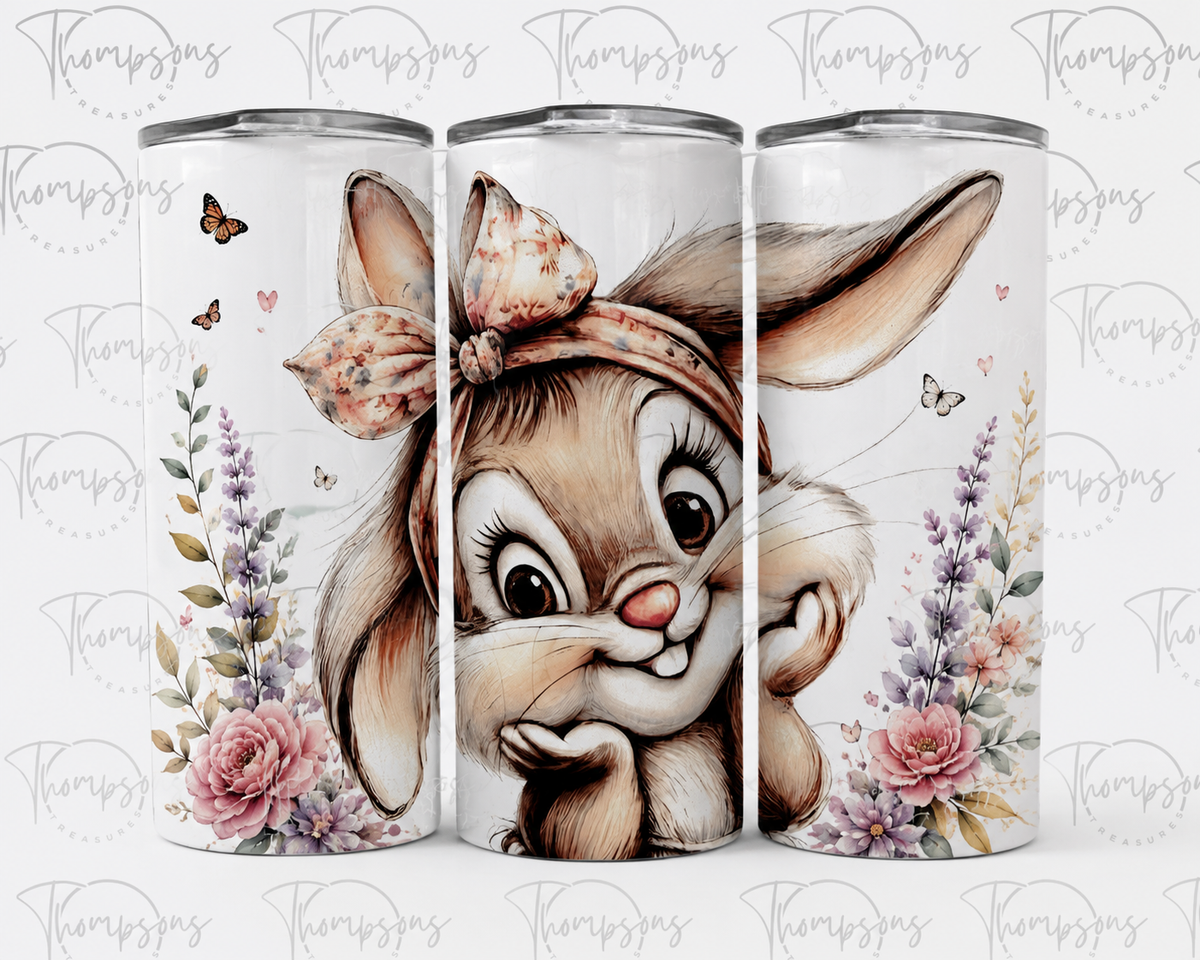 Cute Rabbit Tumbler - Optional Personalisation