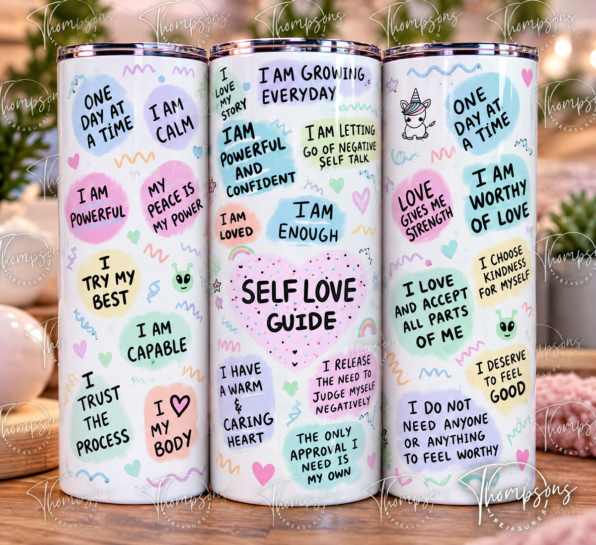 Self-Love & Positive Affirmations Tumbler – Optional Name Personalisation