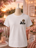 Women’s Biker T-Shirt – Front & Back Print – Size Medium