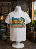 Hooked on Fishing Men’s T-Shirt – Size Medium