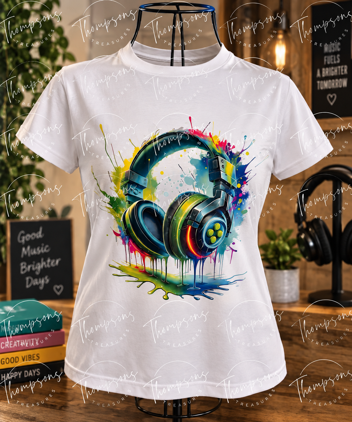 Colourful Headphones T-Shirt – Boys’ 9–10 Years