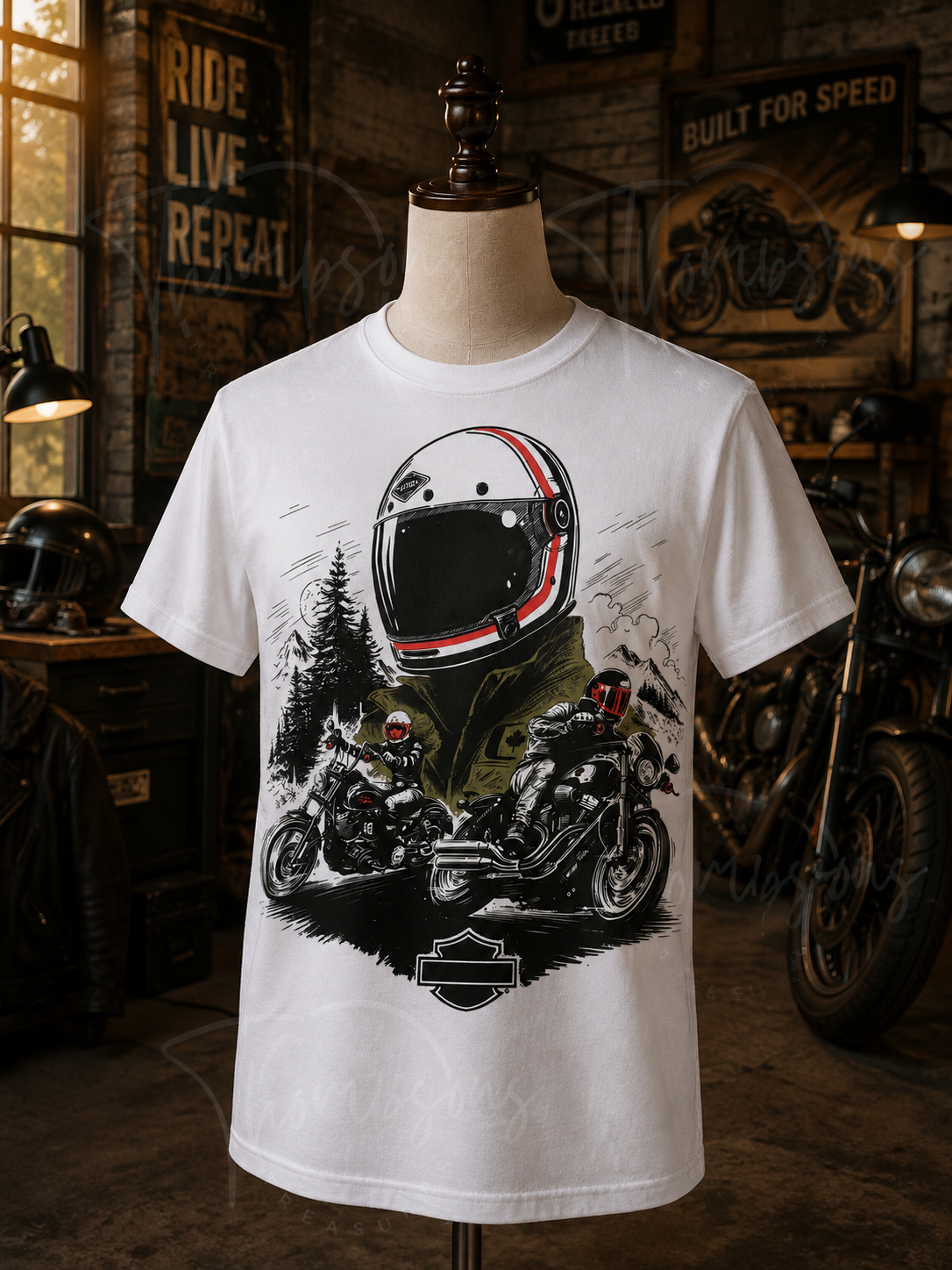 Motorbike Helmet T-Shirt – Men’s Sizes L & 3XL