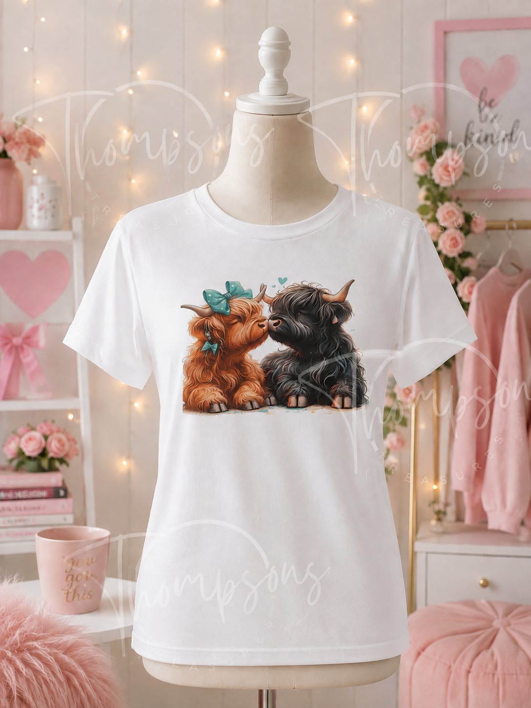 Cute Highland Cow T-Shirt – Women’s Small
