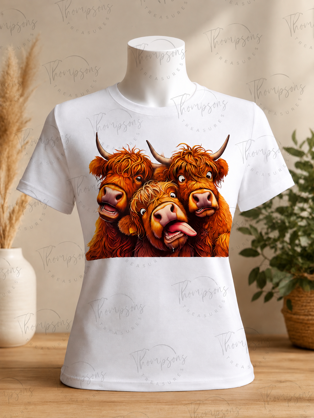 Silly Highland Cow T-Shirt – Women’s Large