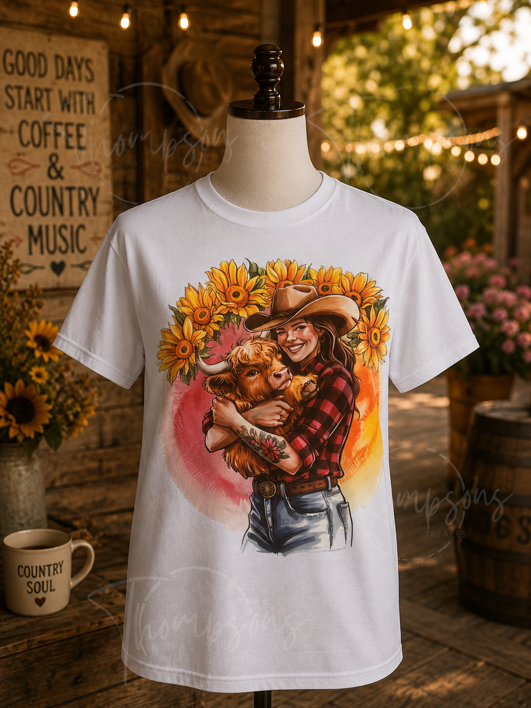 Autumn Highland Cow T-Shirt – Women’s Small